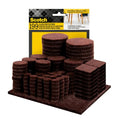 Scotch Felt Pads 199 PCS Brown, Felt Furniture Pads for Protecting Hardwood Floors, Round, Assorted Sizes Value Pack, Self-Stick Design, Protecting from Nicks, dents and Scratches (FP847-199NA)