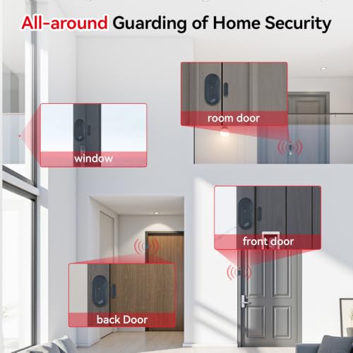 Sanjie Door Window Alarm Sensors, 5 Pack, 125dB, Volume Control - color: Grey