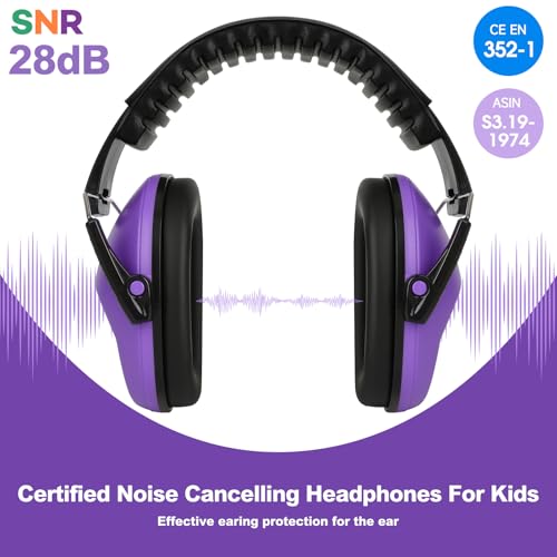 Floriogra Noise Cancelling Headphones for Kids/Toddler 28dB SNR Ear Muffs - color: Purple