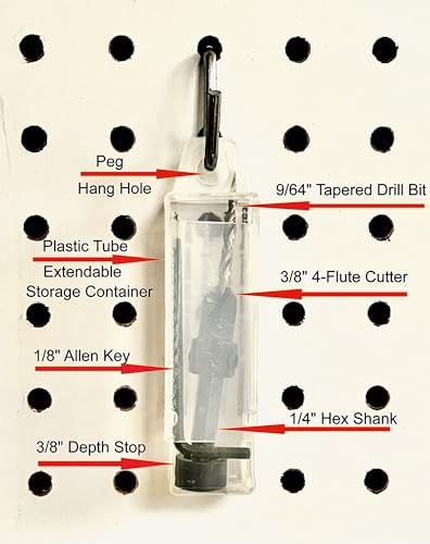 FTG USA #6 (9/64") Tapered Wood Countersink Drill Bit w/ 3/8" Collar & Case - size: #6, style: with Depth Stop