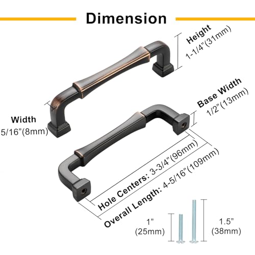 3-3/4 Inch Brushed Gold Cabinet Pulls Kitchen Handles 10 Pack 3175 - color: Brushed Gold, size: 3-3/4 In Hole Distance