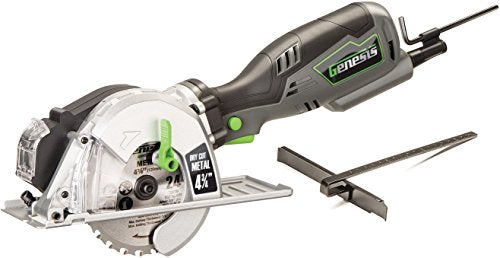 Genesis 5.8 Amp 4-3/4” Metal Cutting Circular Saw with Chip Collector and Metal Cutting Blade (GMCS547C)