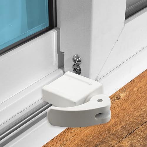 Prime-Line U 9809 Sliding Window Lock for Vinyl Windows, White, 2 Pack | Easy Installation, Keeps Windows Securely Closed, Diecast Construction