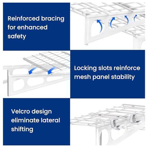 FLEXIMOUNTS 2-Pack 2x4ft Garage Shelving with Hooks, 600lbs Load, White - color: White, size: 2 pack-2x4 ft w/hooks