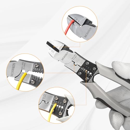 BOOSDEN Diagonal Cutter Pliers 8 inch Compound Side Cutting Plier - size: Multi-function Diagonal Cutting Pliers