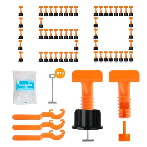 DGSL Tile Leveling System Kit with 150Pcs Tile Leveler 1.5mm - size: 150PCS
