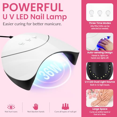 VANREESA 42 Pcs Gel Nail Polish Kit with U V Light 24 Colors Gel Polish Nail Set Glossy & Matte Top Coat Complete Nail Kit with Manicure Tools for All Seasons Gifts for Women Girls - color: Classic & Stylish Collection