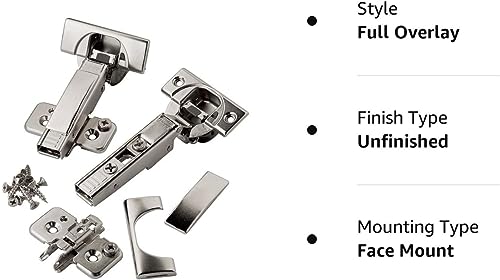 Full Overlay Blum 110 deg Soft-Close BLUMotion Clip Top Frameless Hinges, Pair by Blum