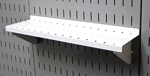Wall Control Shelf 4in Deep Pegboard Shelf Assembly Pegboard and Slotted Tool Board - White - color: White
