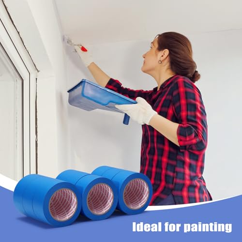 18Rolls Painters Tape 2 Inch Wide Bulk Blue Painters Tape for Wall Painting - size: 18rolls/2in（L)