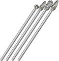 Sworker 4Pcs Long Carbide Burr Set 1/4" Shank Total L 6.1" Die Grinder Bits Rotary Rasp Attachment Cut Port Grind Metal Cast Iron Steel Aluminum Cylinder Head Engine Intake Exhaust Manifold Tight Area - size: 1/4x6.1"Shank,4Pcs