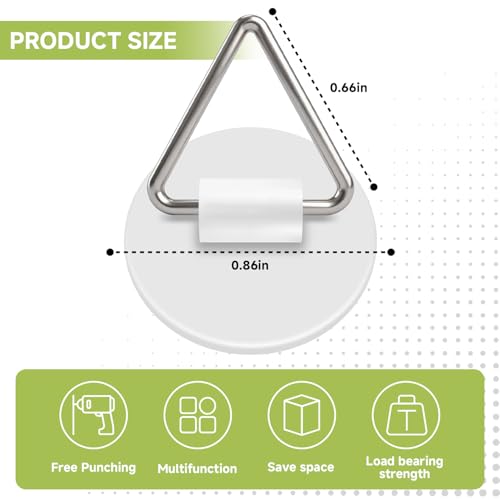 Bilillo 36PCS Adhesive Picture & Plate Hangers, No Nails Wall Hooks, Invisible Heavy Duty Sticky Hanging Hooks for Frames, Plates, Wall Art Decor, No Damage - style: 36 Pcs Round