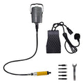 YUCHENGTECH Electric Chisel Carving Tool Electric Wood Carving Chisel Woodworking Hanging Flexible Shaft Machine Kit with 5 Blades + Foot Control Pedal (220V) - size: 220V