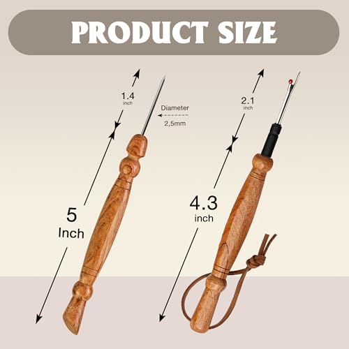 SAVINA Seam Ripper & Stiletto Set, Wooden Tools for Sewing & Quilting - color: Stiletto + Seam Ripper