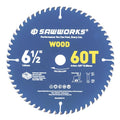 SawWorks 6-1/2" 60T Thin Kerf Circular Saw Blade Woodworking Fine Finish - size: 6-1/2 In 60T