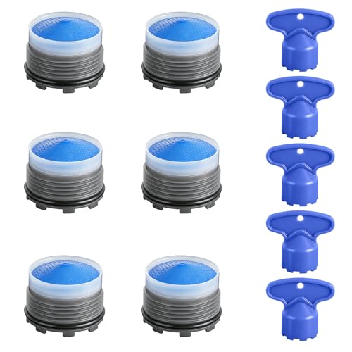 Hibbent 6PCS Sink Faucet Aerator M18.5 with 5PCS Removal Wrench Keys