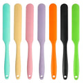 7 Pcs Silicone Jar Spatula Set, Sourdough Spatula, Long Handle Thin Spatulas for Baking, Cake Icing, Butter Cream Spreading, Jam Scraping (Purple, Pink, Green, Yellow, Orange, Cyan, Black) - color: Purple, Pink, Green, Yellow, Orange, Cyan, Black