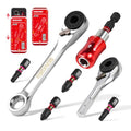 GEINXURN Mini Ratchet Wrench Set, 72 Teeth 1/4" Ratchet Wrench For Tight Spaces, Magnetic Locking Bit Holder and Mini Socket Ratchet Comes in a Push-Pull Tin Case, Ideal for Repair and DIY projects - size: 07