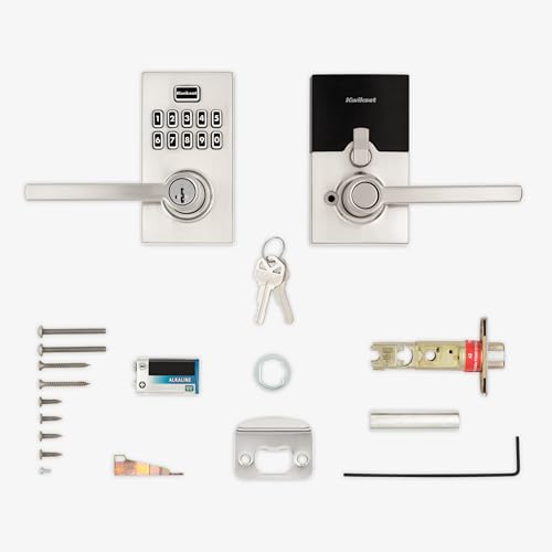 Kwikset 917HFL-15S Smartcode Keypad Electronic with Halifax Lever SmartKey with 6AL Latch and RCS Strike Satin Nickel Finish - color: Satin Nickel