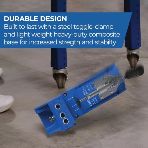 Kreg K4 Pocket Hole Jig - Adjustable, Versatile Jig for Strong Joints - Create Perfect, Rock-Solid Joints - Easily Adjustable Drill Guides - For Materials 1/2" to 1 1/2" Thick