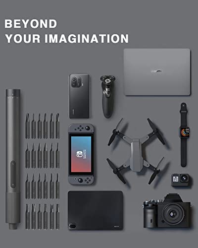 XIAOMI Electric Precision Screwdriver, All-Metal Gearbox, Powerful Magnetic Motor, Rechargeable Lithium Battery, S2 Steel Screwdriving Bits, Type-C Charging, Aluminium Alloy Case, Grey