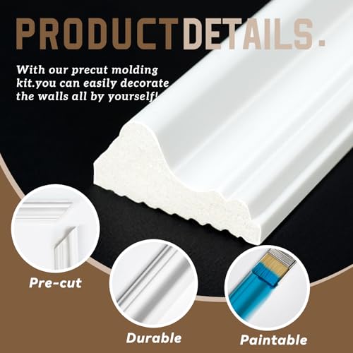 Peel and Stick Wall Molding Kit, Accent Wall Panels for Interior Wall Decor with Double-Sided Tape, 3 Set Pre-Cut PS Wainscoting Panels (50 * 40 in) - size: 50x40, style: T40-2