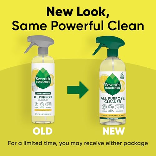 Seventh Generation All Purpose Cleaning Spray Surface Cleaner Lemon Chamomile scent Cuts Grease 23 oz, Pack of 4 - size: 23 Fl Oz (Pack of 4)