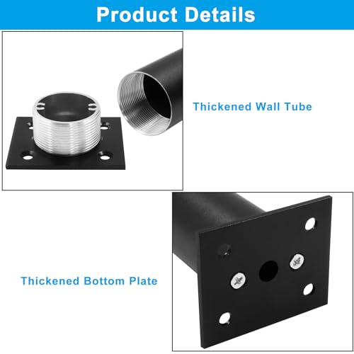 4-Pack Adjustable Aluminum Alloy Furniture Legs 12" Height Black - color: Black, size: 12 Inch
