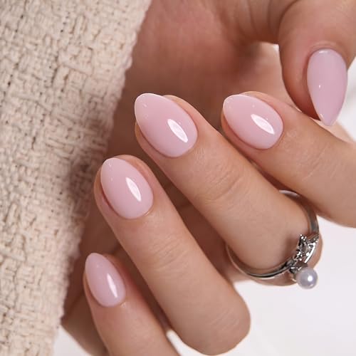 CurvLife Extra Short Almond Press On Nails, Blush Veil Nude Pink, Soft Gel - color: A3 - Blush Veil