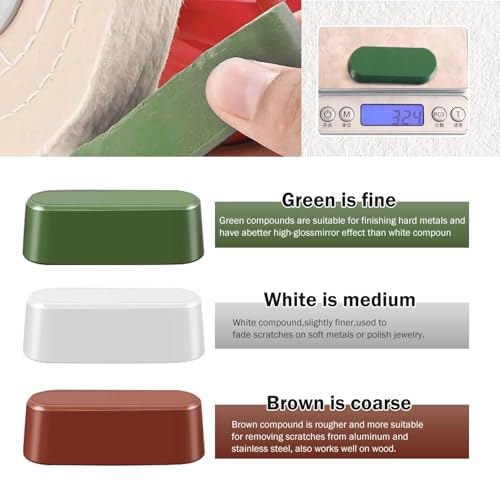 6PCS Drill Buffing Wheels with 3PCS Polish Compound,Wheel Polishing Buffing Pads for Drill,Wheel Shaped Polishing Tool for Metal,Stainless Steel,Jewelry,Wood,Plastic, Ceramic,Glass and etc - color: 6PCS