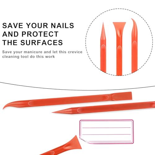 9 Pieces Plastic Scraper, No-Scratch Paint Scraper Tool Portable Car Crevice Cleaning Tool Multi-use Kitchen Scraper Small Sticker Remover for Tight Spaces, Crevices, Food, Labels, Oil Stains, Dirt - color: Red