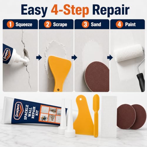 Drywall Repair Kit, Wall Spackle Paste with Scraper for Holes and Cracks