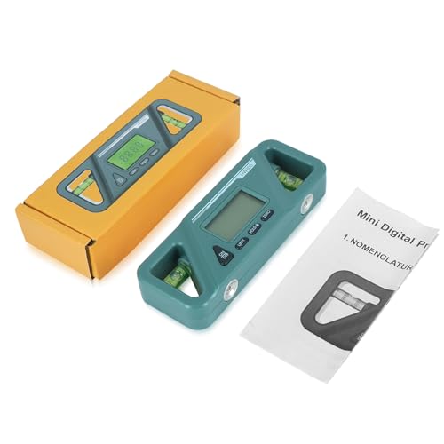 Shkalacar Digital Angle Finder Protractor, Magnetic Base with LED Display and Automatic Shut Off, for Wood Processing and Vehicle Repairing Billet Protractor Level Tool (Green) - color: Green