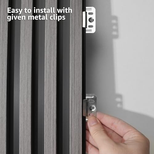Art3d 96 x 6 Inch 3D Fluted Wood Textured Slat Wall Panels, 8-Pack, Grey - color: Grey, size: 96*6