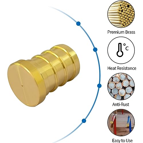 Hooshing 30PCS Pex Plugs 1/2 inch Pex Barb End Cap Brass Crimp Fittings - size: 1/2 inch