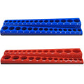 2PCS Magnetic Socket Organizer Set - 3/8 Inch Drive Metric SAE Socket Holder Tool Trays Magnetic Sockets Storage Rail Holds 56 Standard and Deep Sockets for Tool Box Carts Drawer (3/8") - size: 3/8"