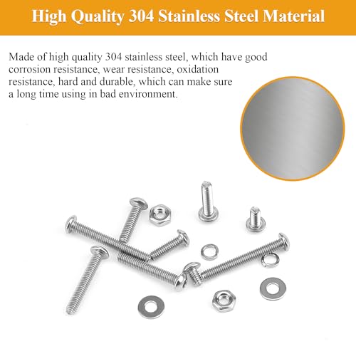 565 Pieces M2.5 Screws Nuts Washers Set, Sutemribor M2.5 x 4/6/8/10/12/16/20mm Button Head Socket Cap Screws Nuts Washers Assortment Kit, 304 Stainless Steel, Fully Threaded - size: M2.5, style: Button Head Socket Cap