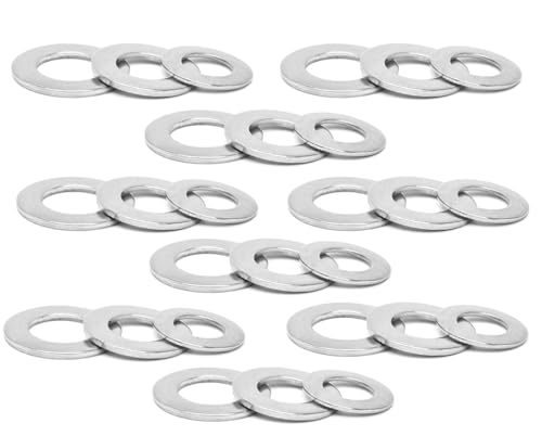 (360 PCS) Flat Washers, 304 Stainless Steel Flat Washer, Gasket Combination, 8 Different Sizes Wide Washing M2 M2.5 M3 M4 M5 M6 M8 M10 (360 PCS)