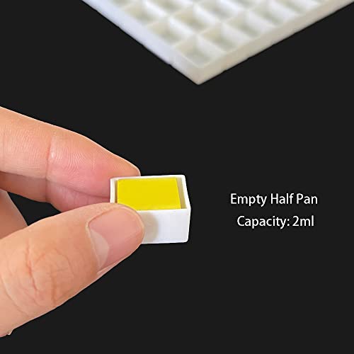 FCLUB Large Empty Watercolor Palette Paint Tray with 48Pcs Half Pans - style: Tin with 48Pcs Half Pans