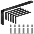 LSK 6PCS Countertop Bracket, L 16"×H 6", Heavy Duty Shelf Bracket, Black - color: Black, size: 16x6 inch (max duty)