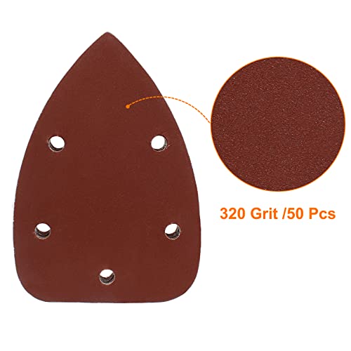 Mouse Detail Sander Sandpaper, 320 Grit, 140mm, 50 Pcs - size: 320 Grit - 50 Pcs