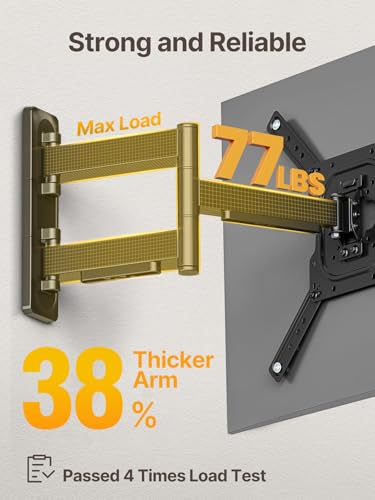 monTEK Full Motion TV Wall Mount Bracket for 23-65 Inch TVs up to 77 lb - size: 23"-65" Full Motion