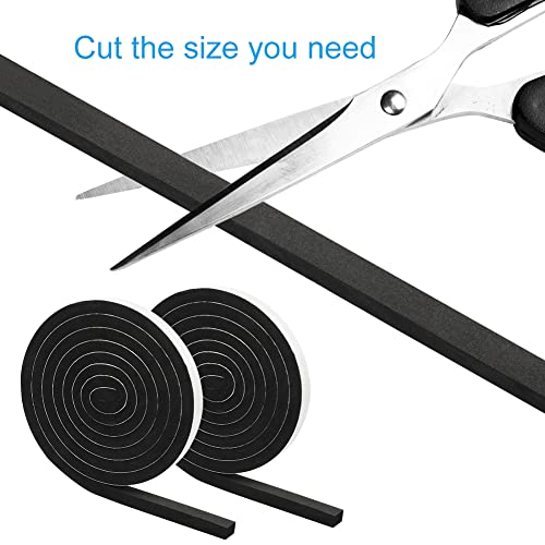 Weather Stripping Door Seal, 1/2 Inch Wide X 3/8 Inch High Density Foam Tape Weather Strip for Door and Window Insulation, Single Side Door Sealer Total 13FT - size: 1/2''W x 3/8''T x 13FT