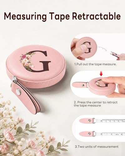 Maicican Retractable Tape Measure, Pink Leather Sewing Measuring Tape, G - color: Tape Measure-Pink G