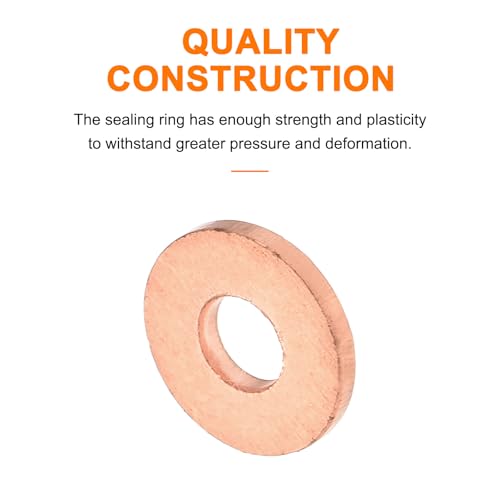 MECCANIXITY 52 Pcs Flat Copper Washers, 3x8x1mm Copper Upgraded Flat Metric Sealing Crush Ring Washers for Hydraulic Fittings Screw Bolt Nut Electronic Repair - size: 3x8x1mm