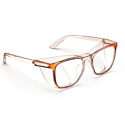 MORK&SUKY Safety Glasses, Stylish Goggles With No Fog Lense, Alternatives To Regular Protective Eyewear For Lab and Nursing. - color: Orange
