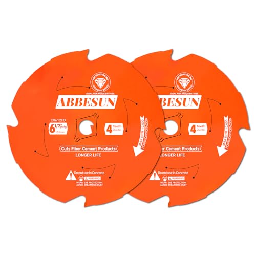 2Pack 6-1/2 Inch 4T PCD Tipped Hardie Blade Fiber Cement Circular Saw Blade - size: 6-1/2" 4T (2 Pack)