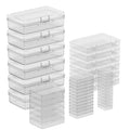 Clear Plastic Storage Containers, Mini Rectangular Organizer Boxes with Hinged Lids, 36 Pack Mixed Sizes, for Beads, Jewelry, Art Craft