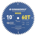 SawWorks 10" 60T Thin Kerf Circular Saw Blade Woodworking Fine Finish, Trim - size: 10 In 60T