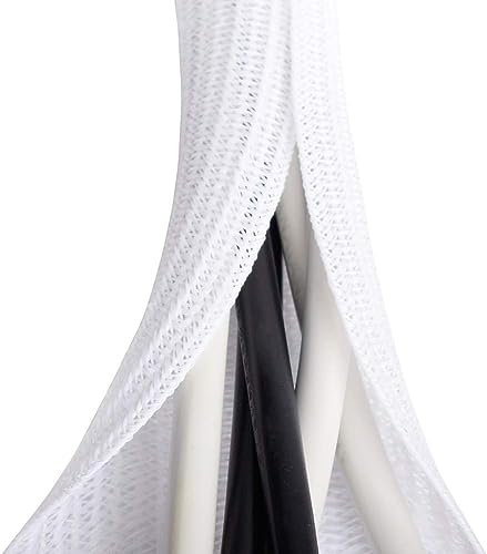 2 Pack 5ft 1 inch White Cable Sleeve - color: White, size: 10ft, 1''